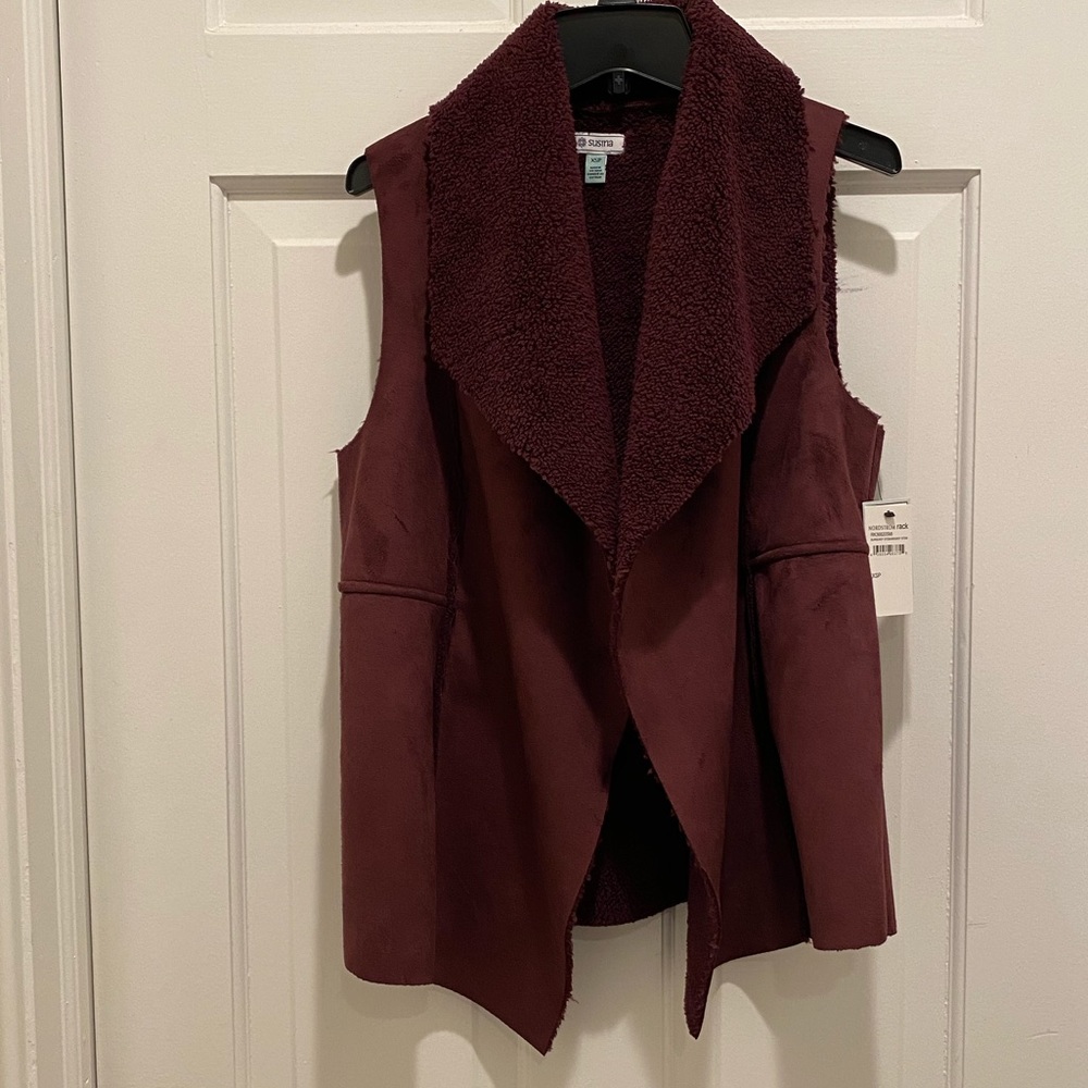 SUSINA Faux Shearling & Faux Suede Vest